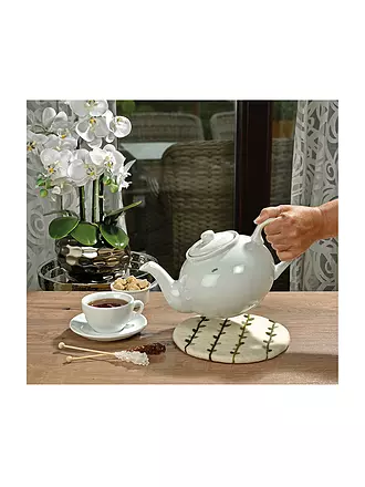 CILIO | Dessous de plat LANA EDERA rond Blanc / Gris | weiss